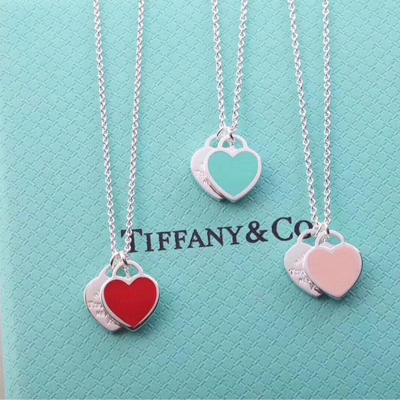 Tiff Red Double Heart Necklaces