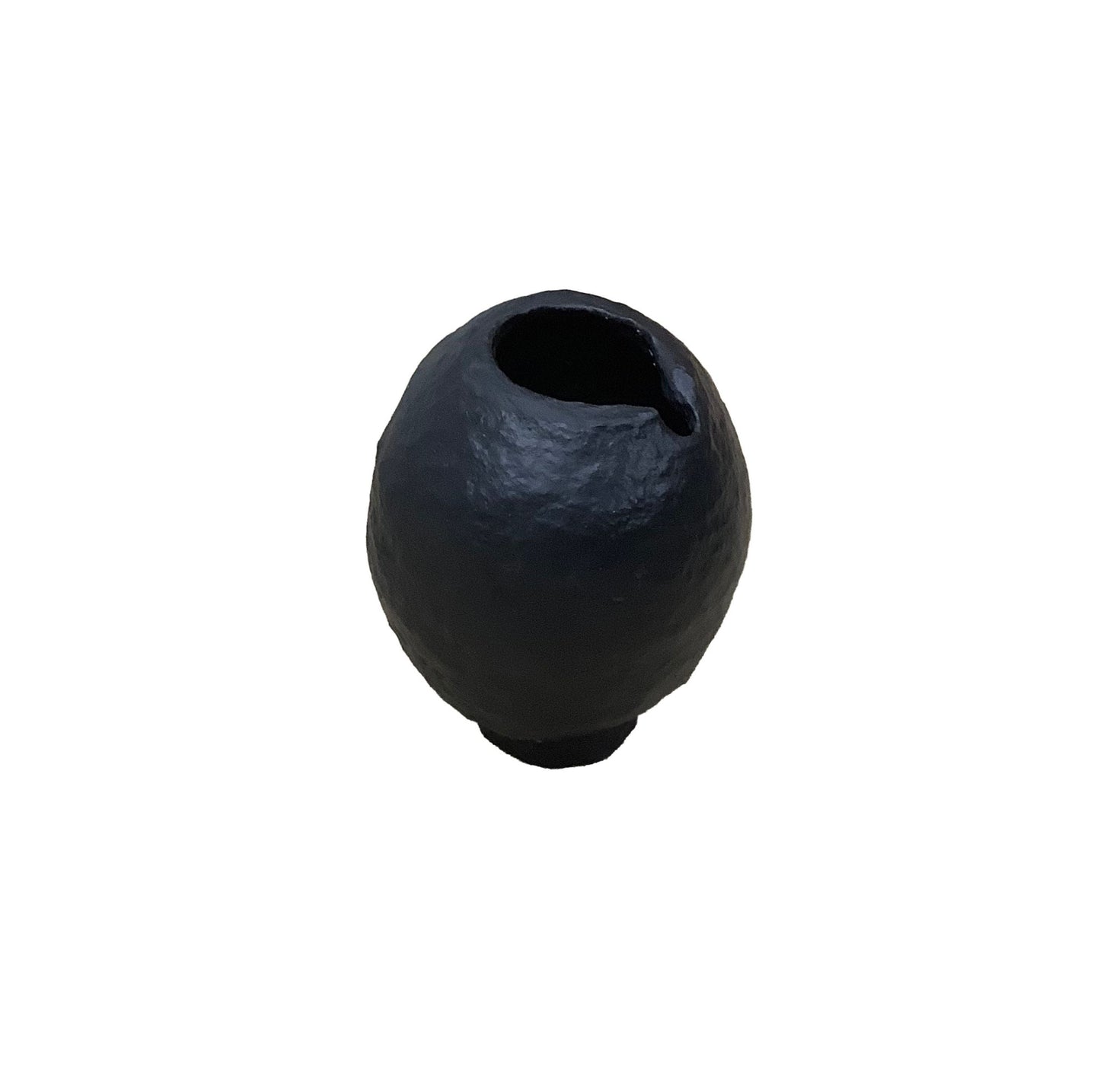 Paper Mache Moon Vase - Black