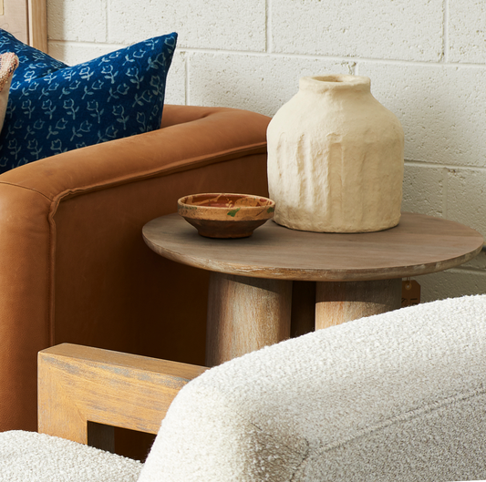 Paper Mache Ribbed Vase