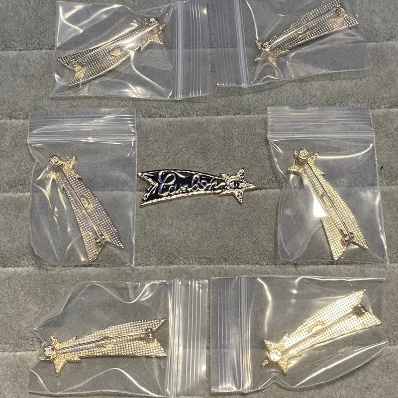 CC Black Star Gold Brooch