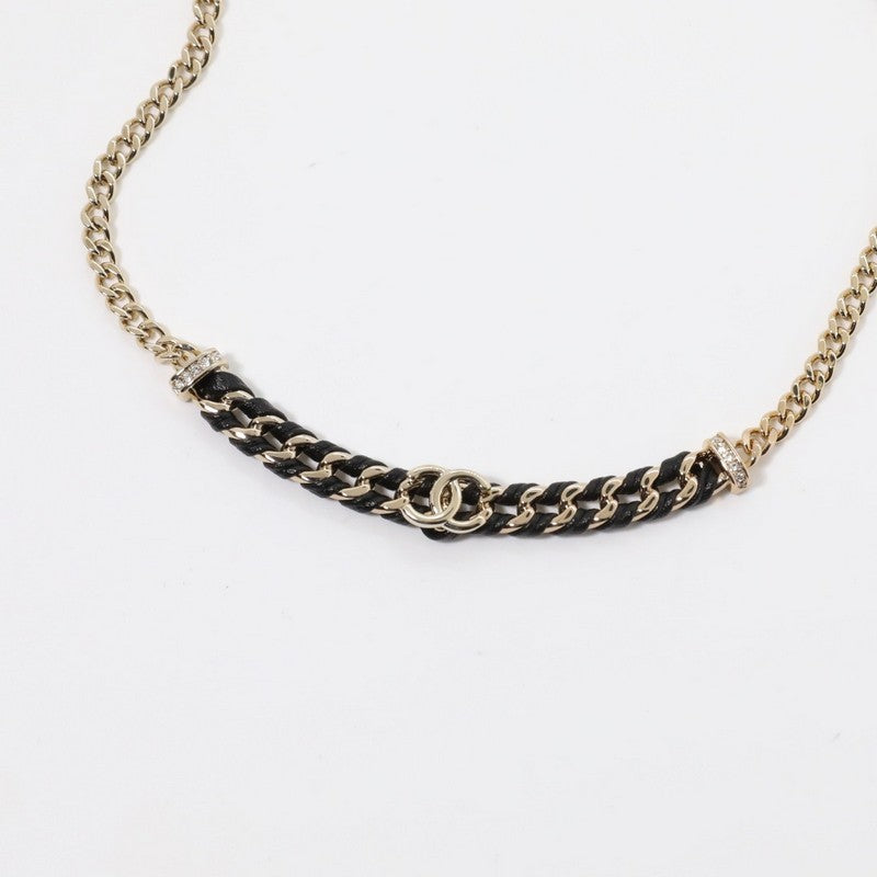 CC Vintage Gold Leather Necklace