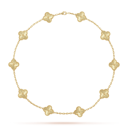 18K Van Cleef & Arpels Vintage Alhambra 10 Motifs Necklace