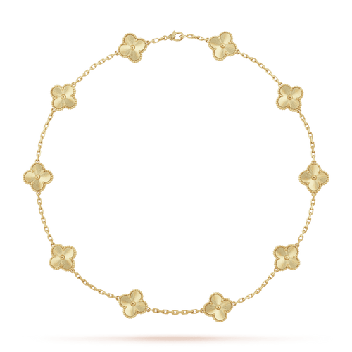 18K Van Cleef & Arpels Vintage Alhambra 10 Motifs Necklace