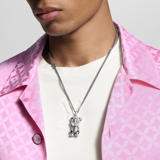 Louis Bear Medium Charm Necklace