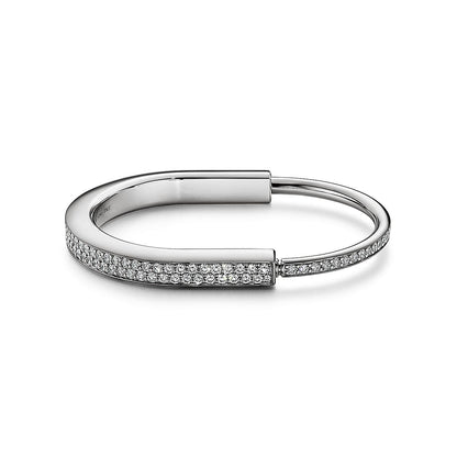 Tiff Lock Bangle Full Pave Diamonds Bracelet