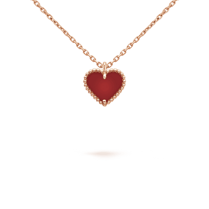 18K Van Cleef & Arpels Sweet Alhambra Heart Pendant Necklace