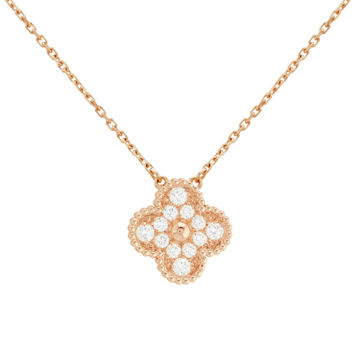 18K Van Cleef & Arpels Sweet Alhambra Diamond Necklace