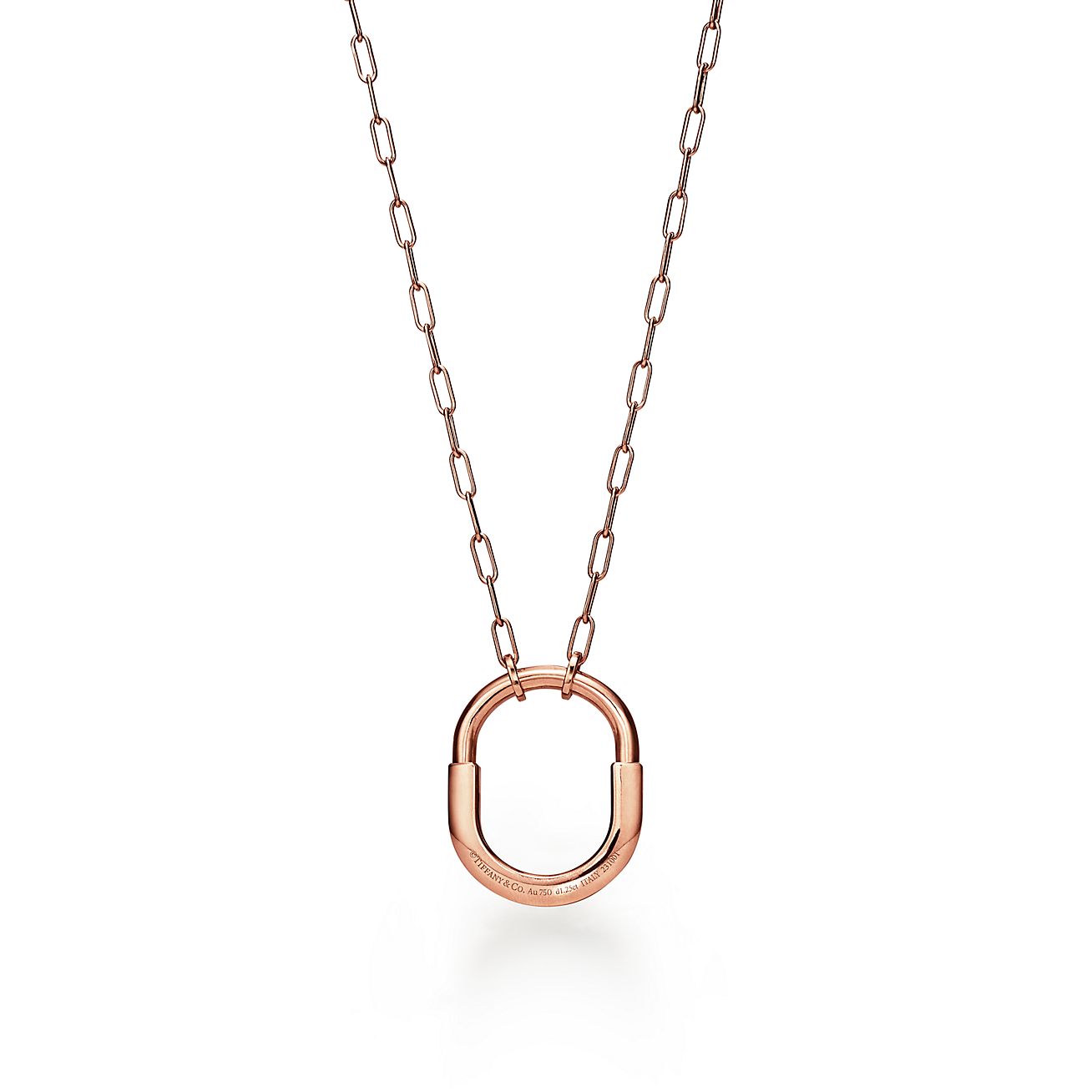 Tiff Lock Pendant Pave Diamonds Necklace