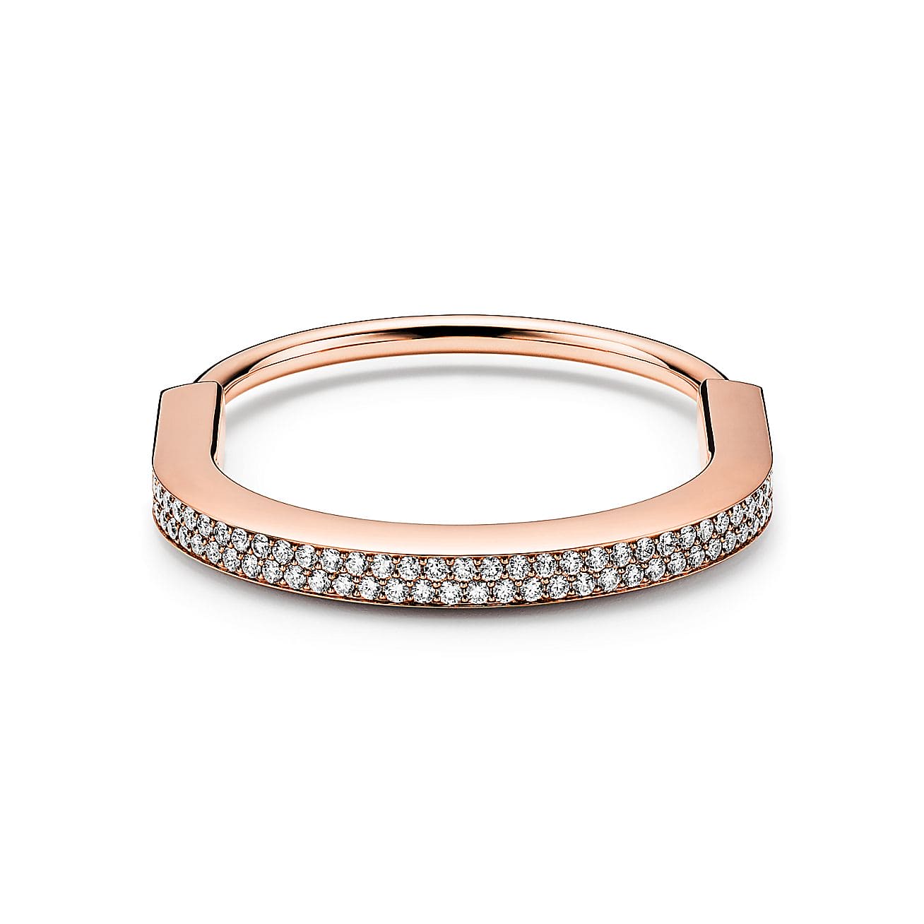 Tiff Lock Bangle Full Pave Diamonds Bracelet