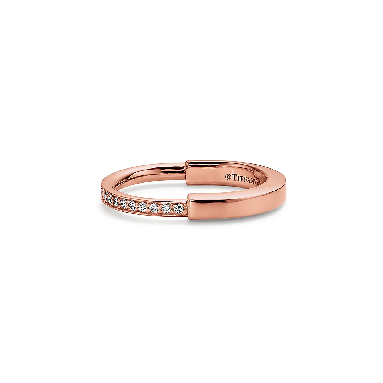 Tiff Lock Diamonds Rose Gold Ring