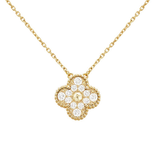 18K Van Cleef & Arpels Sweet Alhambra Diamond Necklace