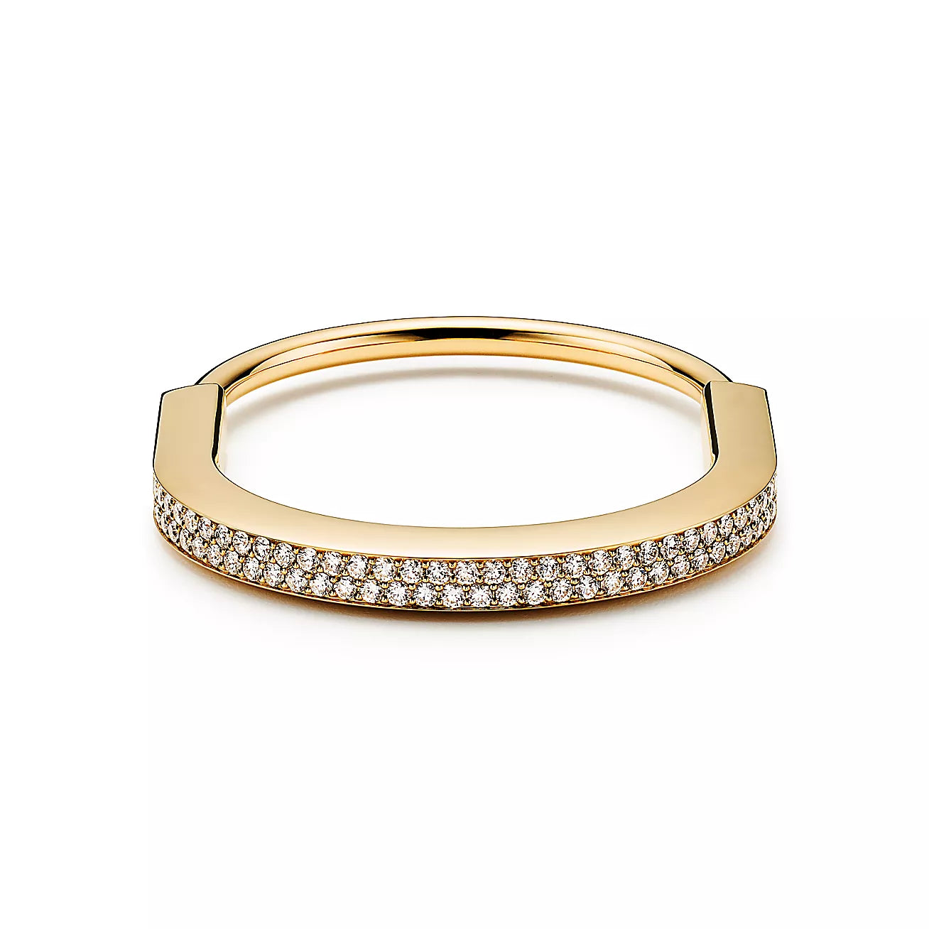 Tiff Lock Bangle Full Pave Diamonds Bracelet