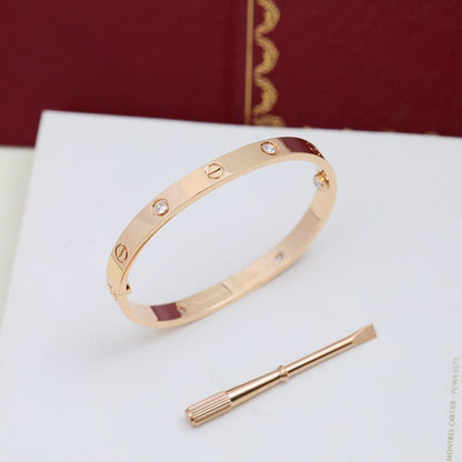 18K Rose Gold Four Diamonds Love Bracelet