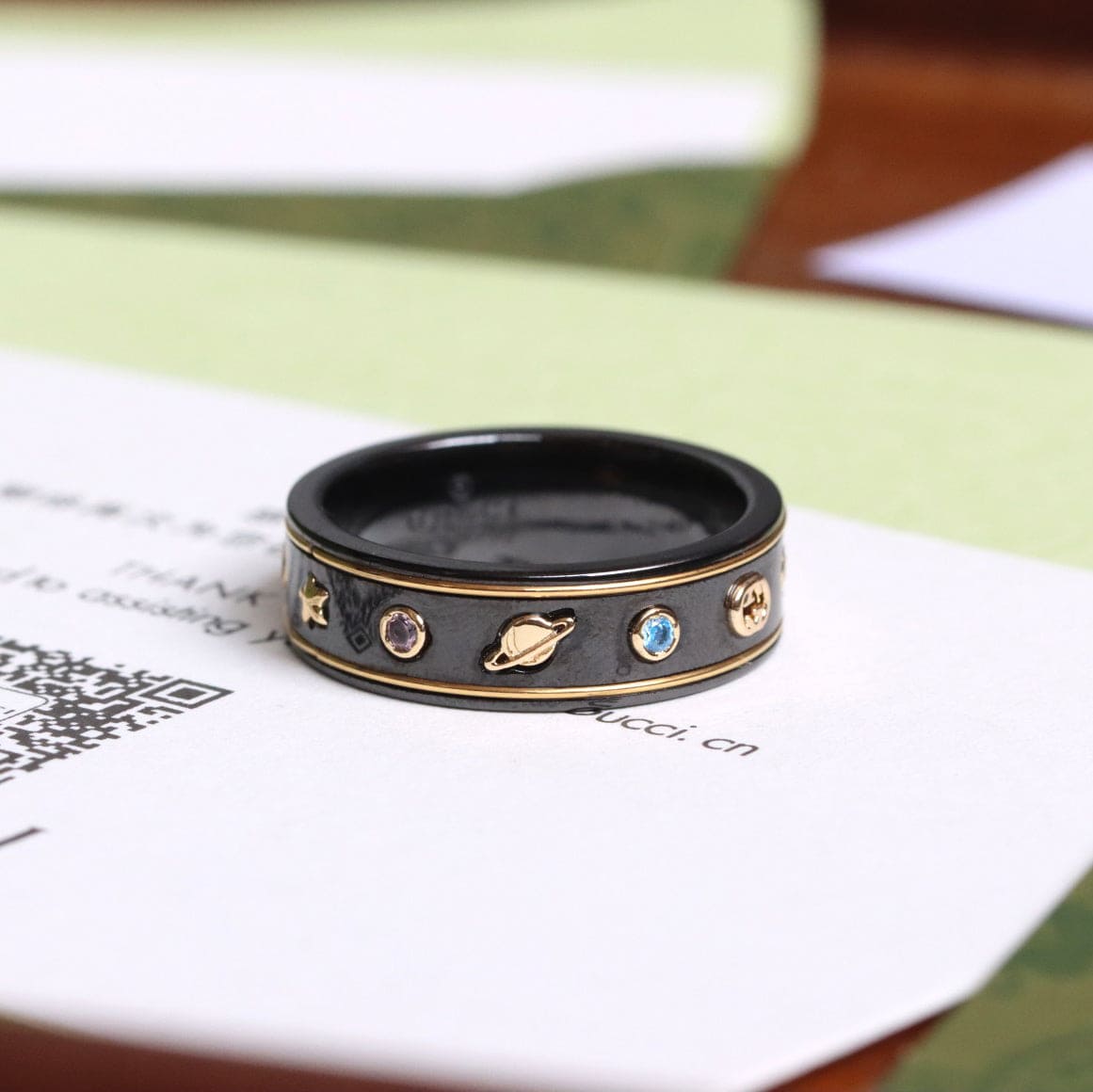 18K GG Icon With Gemstones Corundum Ring