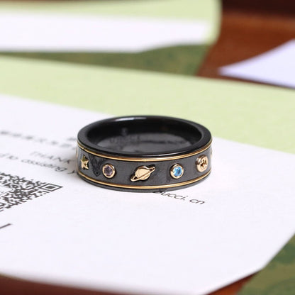 18K GG Icon With Gemstones Corundum Ring