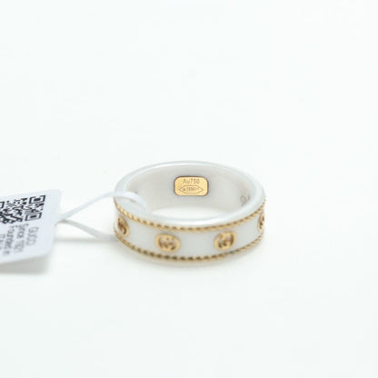 18K GG Interlocking G Icon White Zirconia Ring