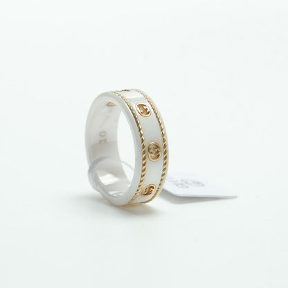 18K GG Interlocking G Icon White Zirconia Ring