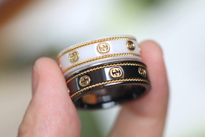 18K GG Interlocking G Icon White Zirconia Ring