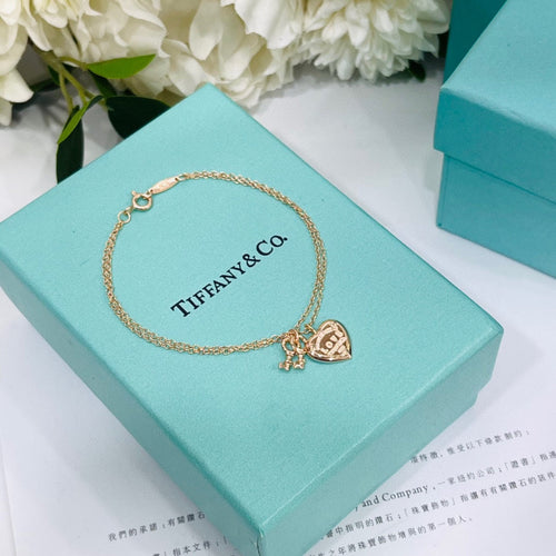 Tiff Heart Tag Key Bracelet