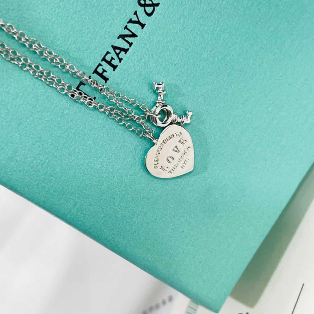 Tiff Heart Tag Key Bracelet