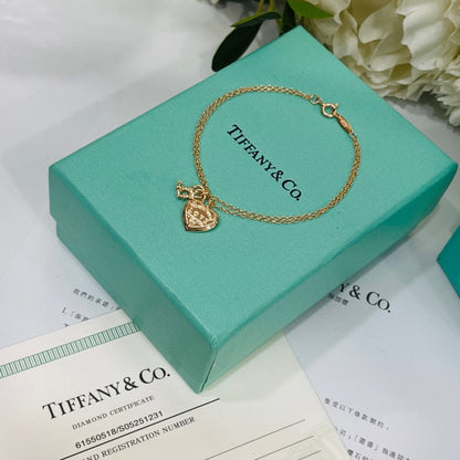 Tiff Heart Tag Key Bracelet