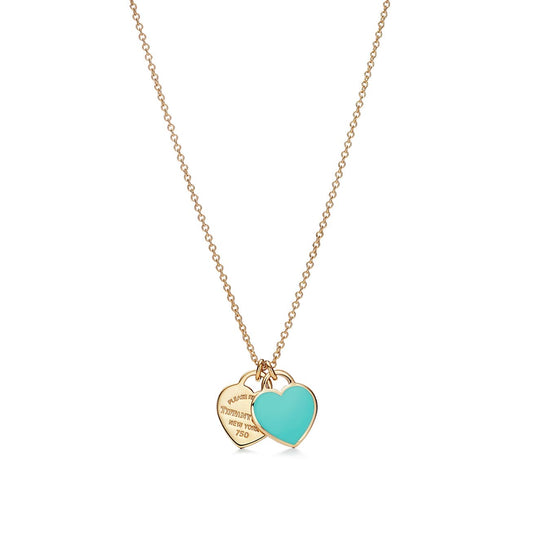 Tiff Mini Double Heart Necklace