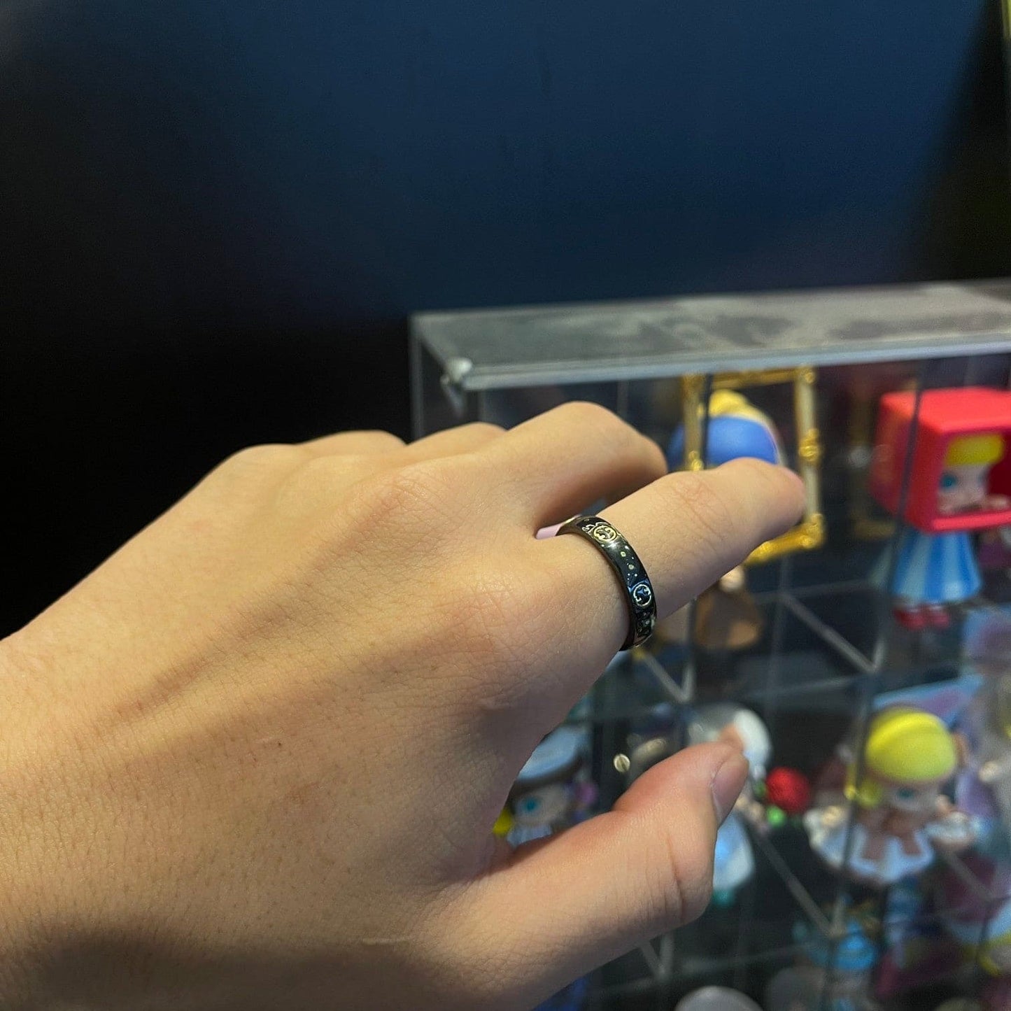 18K GG Icon Black Corundum Ring