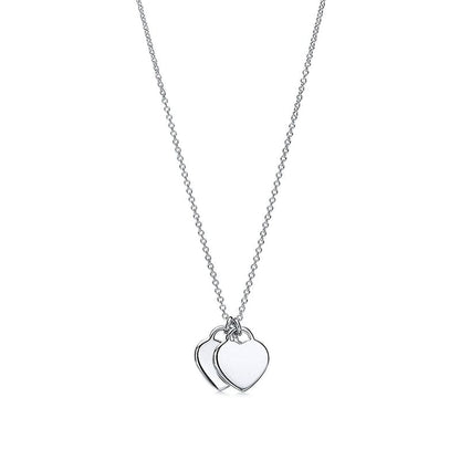 Tiff Pink Double Heart Necklaces