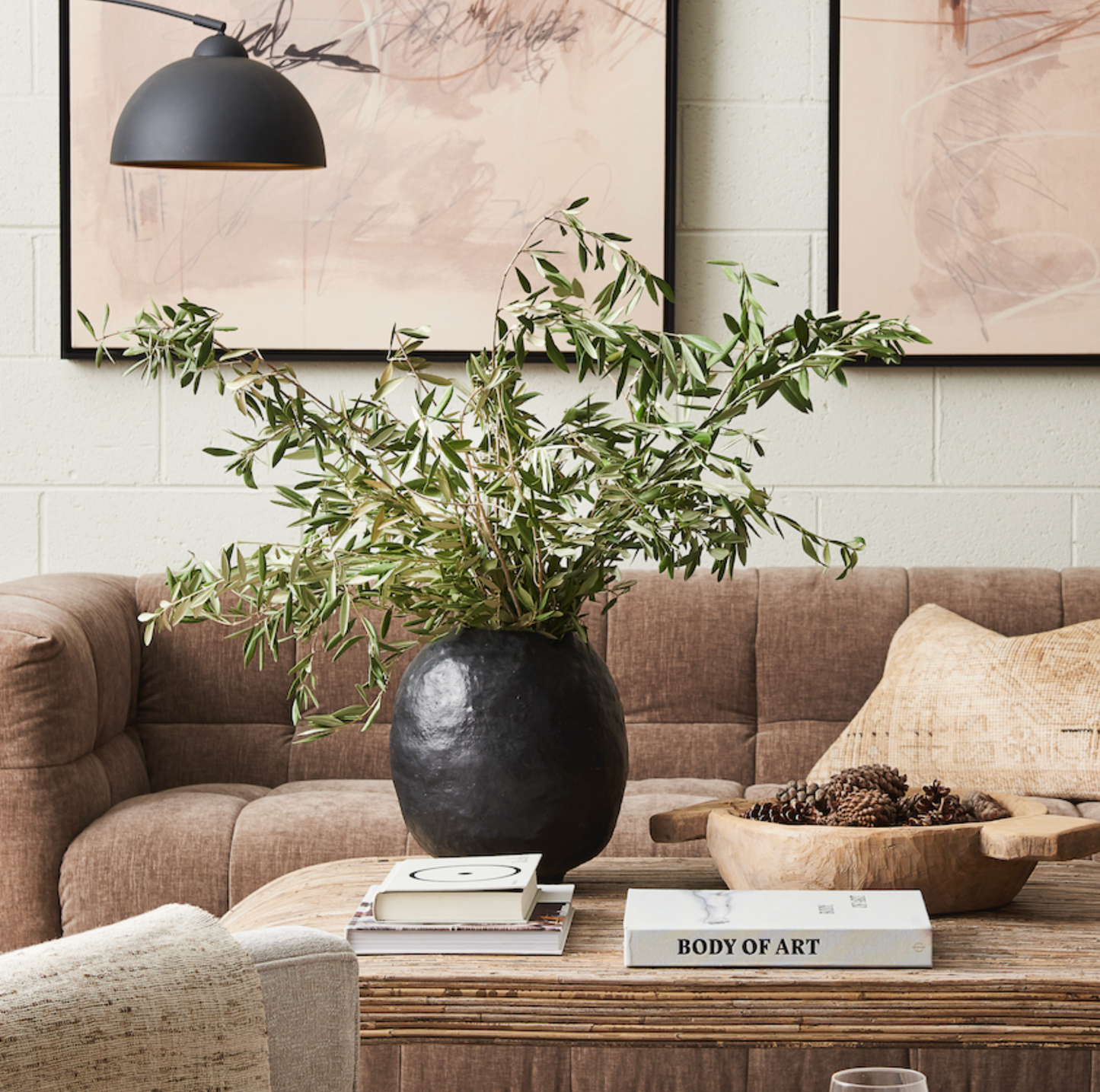 Paper Mache Moon Vase - Black