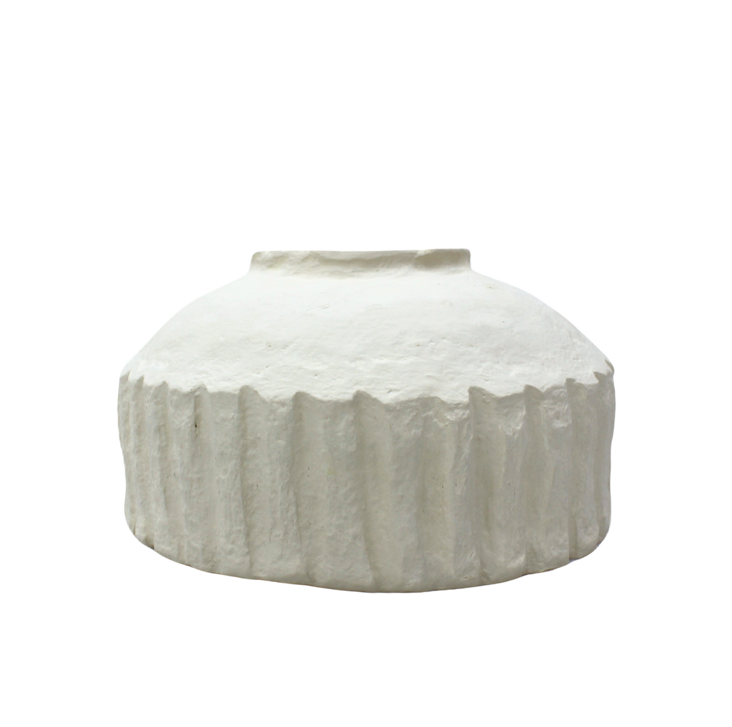 Paper Mache Ribbed Vase - Short