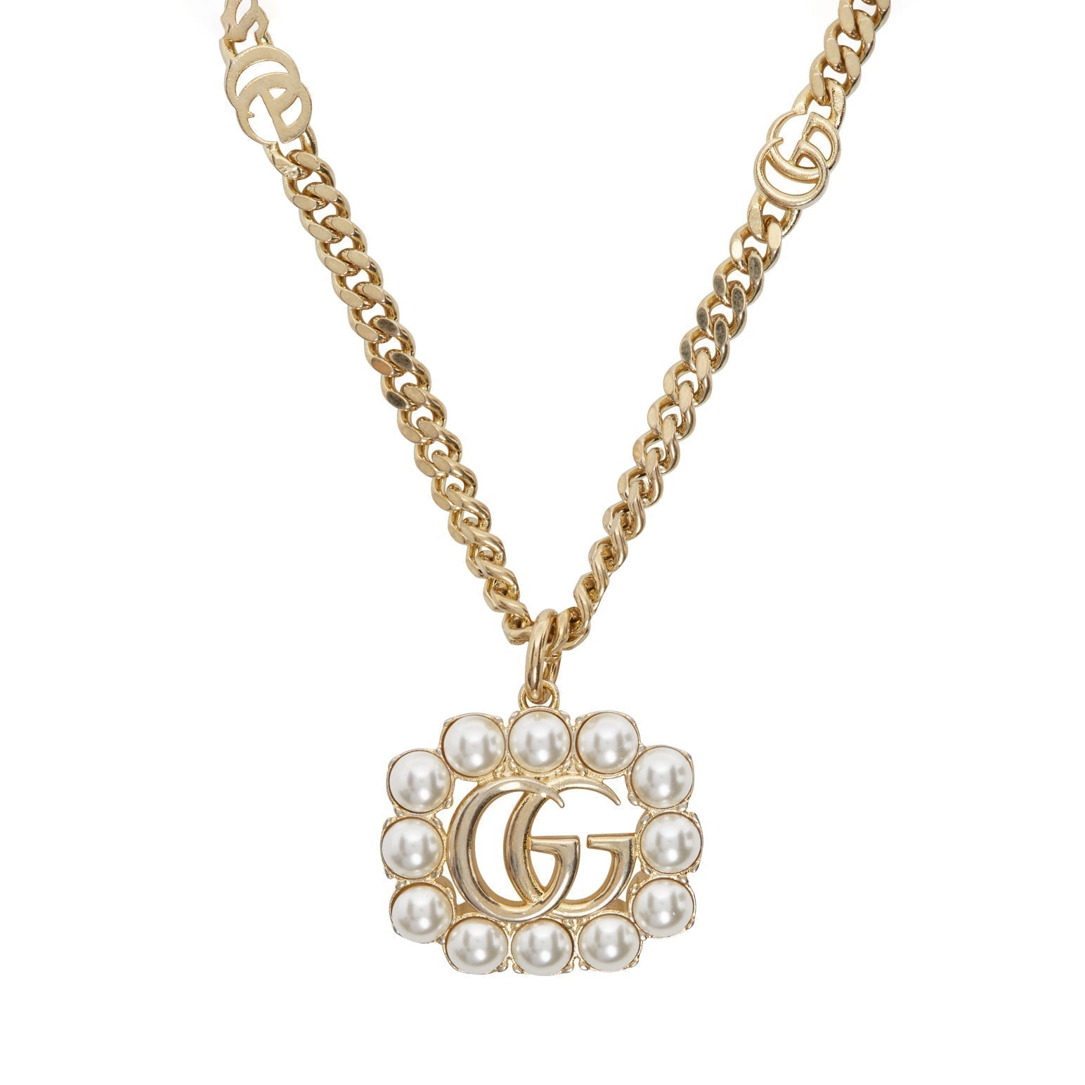 18K GUCCI Pearl GG Necklace