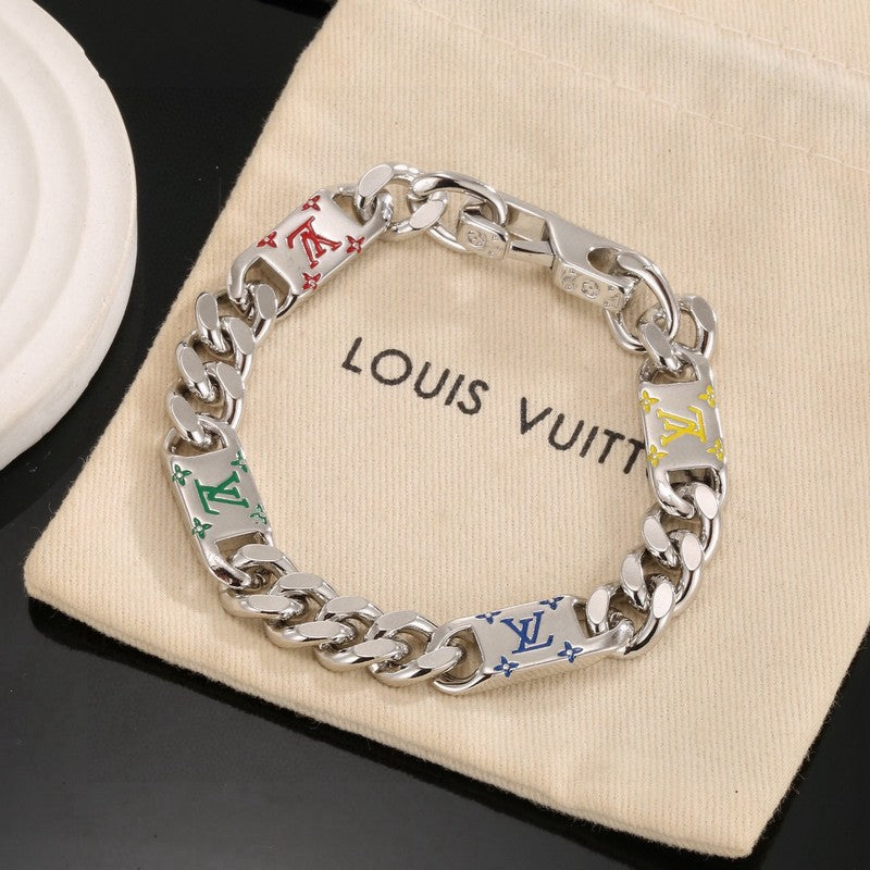 Louis Monogram Color Logo Chain Bracelet