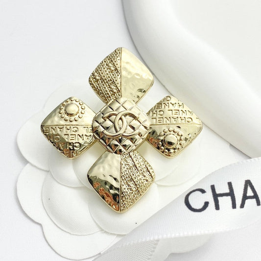 CC Rhombic Gold Brooch