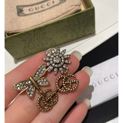 GG Diamond Butterfly Earrings