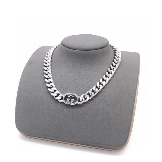 GG White Gold Chain Necklace
