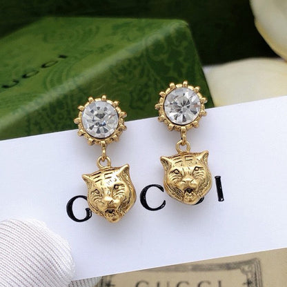 GG Tiger Drop Earrings