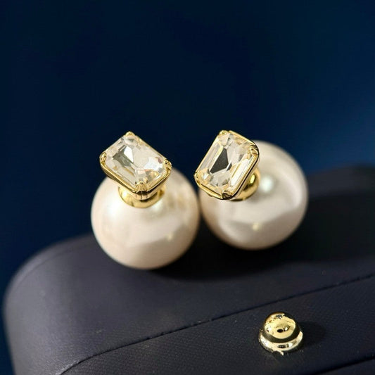 CD Pearl Crystal Earrings