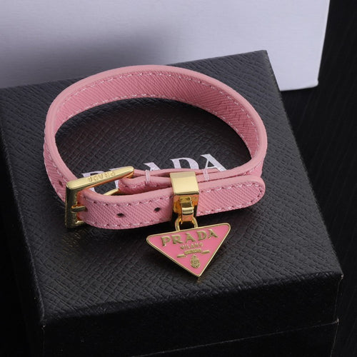 18K Pra Pink Leather Bracelet