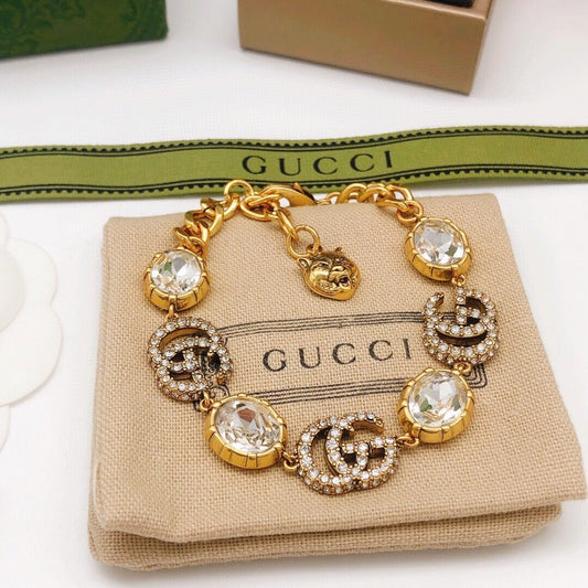 GG Crystal Gold Chain Bracelet