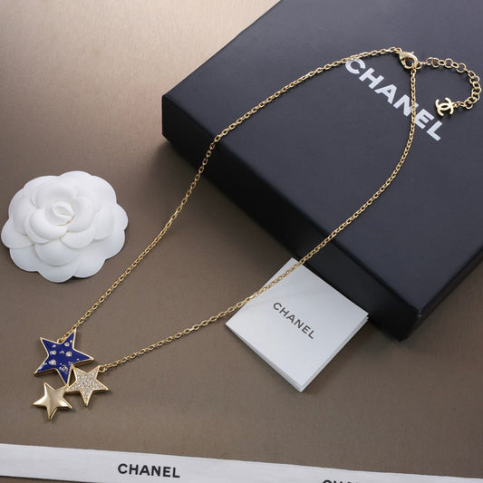 CC Blue Star Gold Necklace