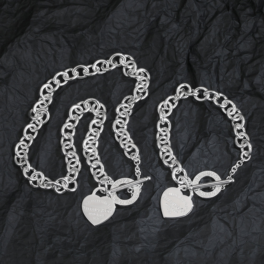 Tiff Heart Tag Necklace