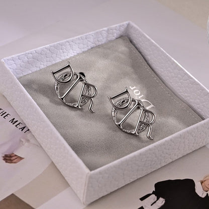 CD White Gold Earrings