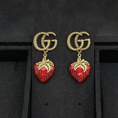GG Green & Red Berry Earrings