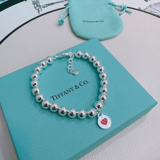 Return to Tiffany Red Heart Bead Bracelet