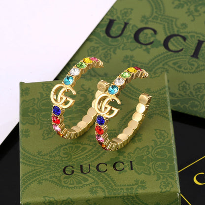 18K GUCCI GG Circle Earrings