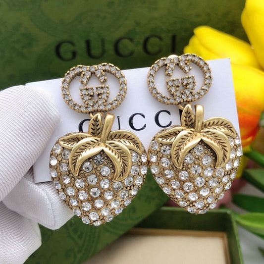 GG Diamond Strawberry Drop Earrings