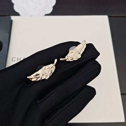 CC Diamond Leaf Earrings