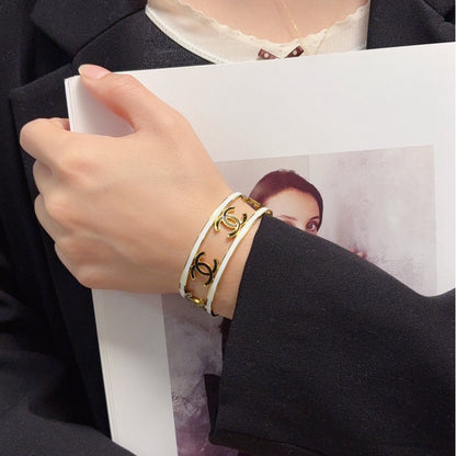 CC Hollow Gold Cuff Bracelet