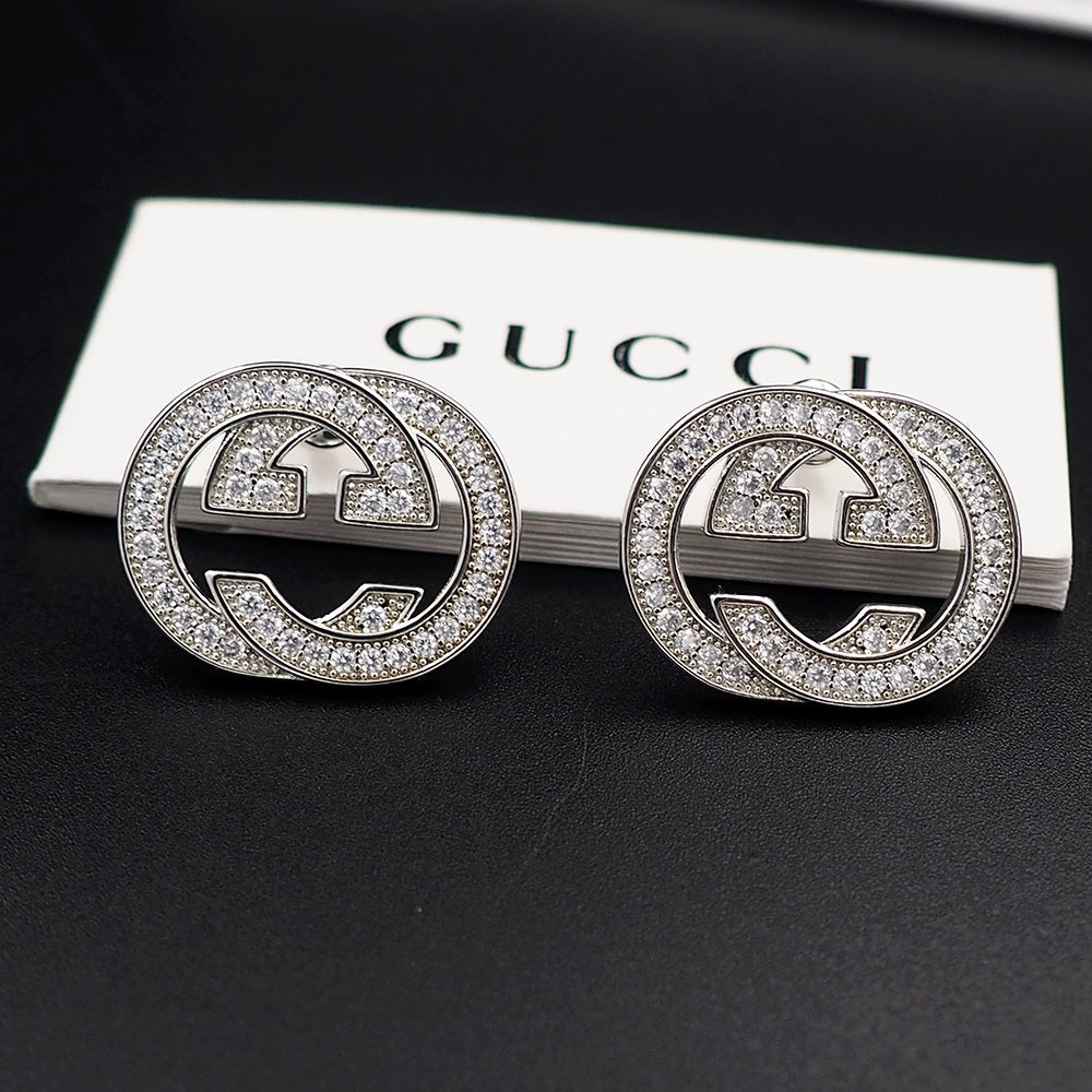 18k GUCCI GG Diamonds Earrings