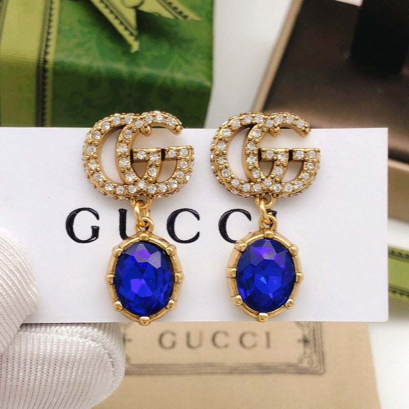 GG Blue Crystal Earrings